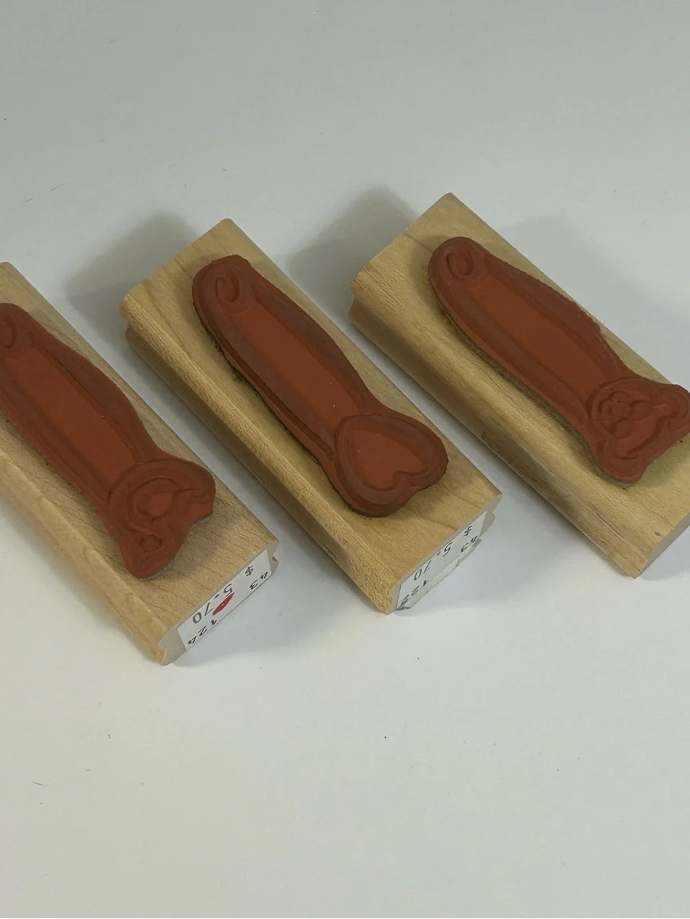 Vintage Safety Pin designed wood Mounted Rubber Stamps Denami Design